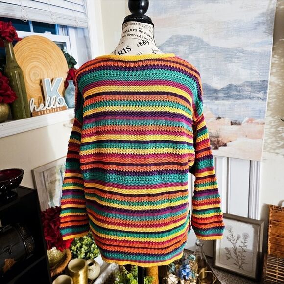 VTG Striped Fiesta Rainbow Knitted Sweater. - Picture 6 of 15